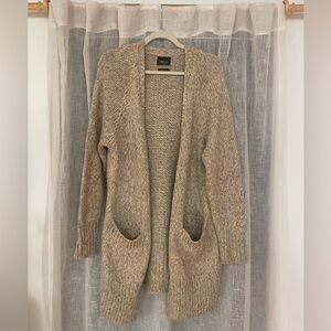 Zara Neutral Marled Long Sweater Cardigan